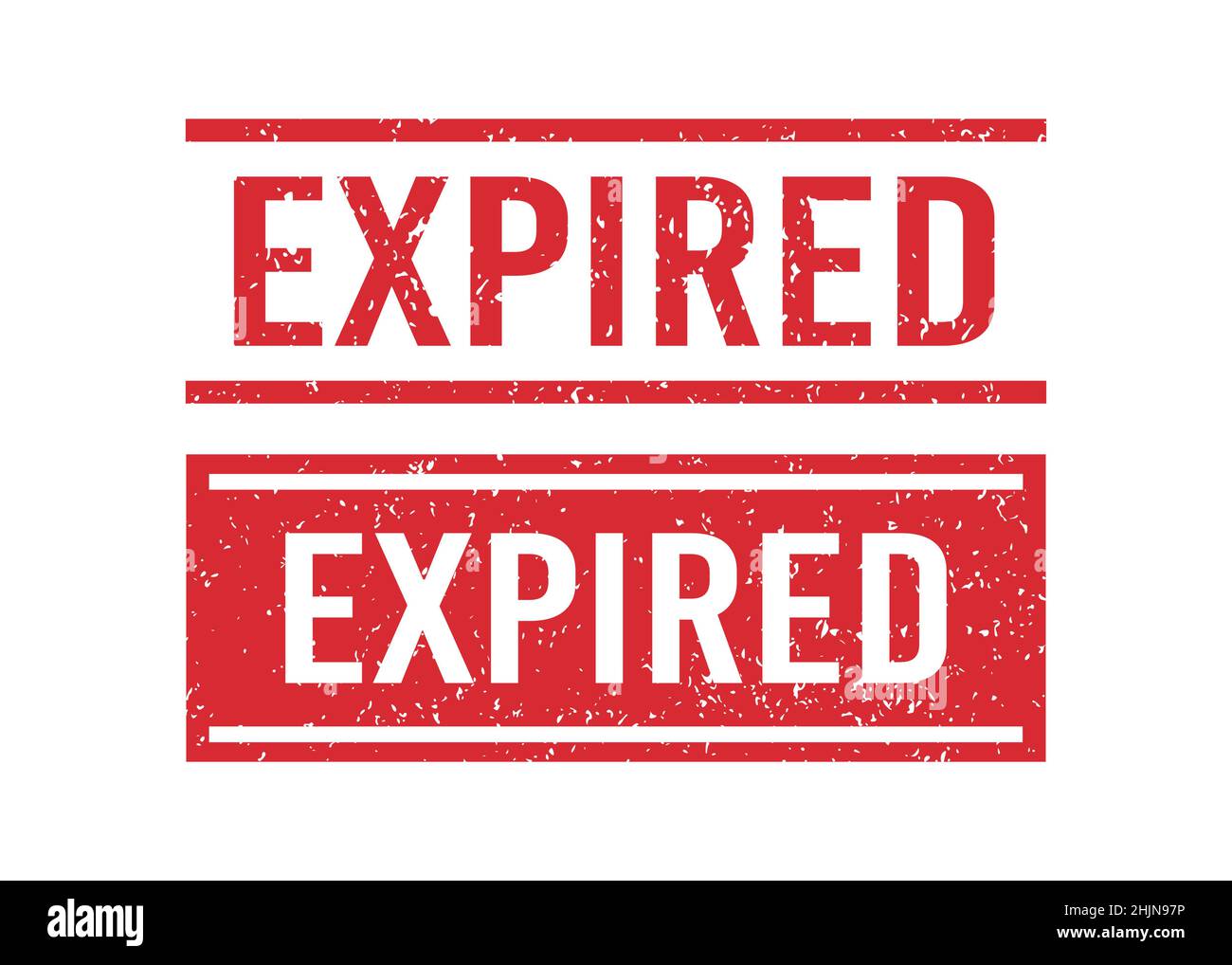 Red grunge expired rubber stamps. Expiration date stamps. Grunge
