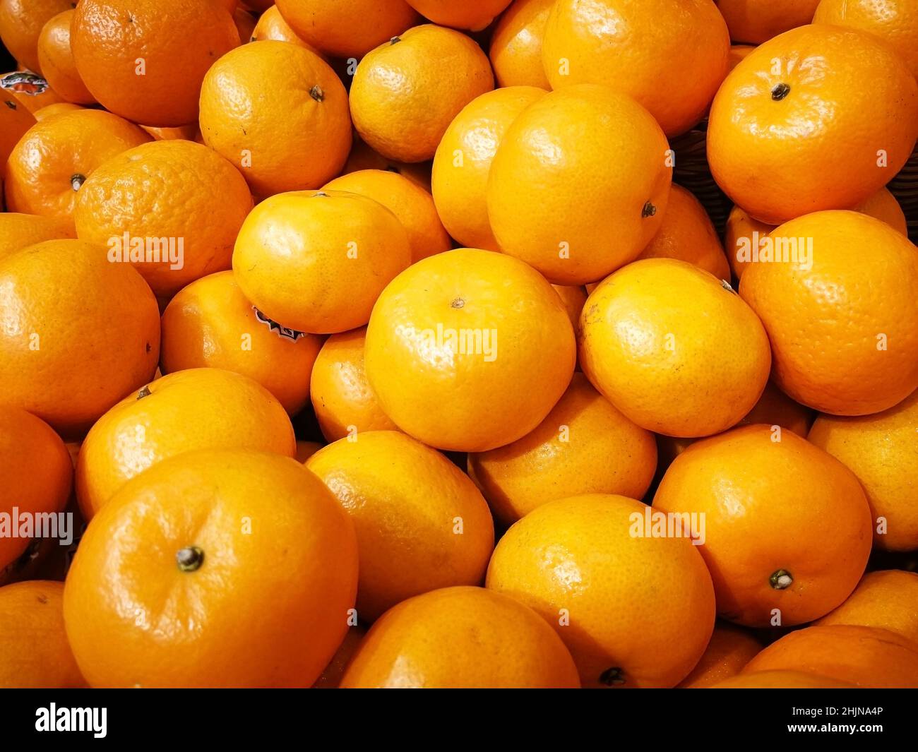 Northeast China Winter Seasonal Fruit Citrus. Mandarin oranges in market Stock Photo