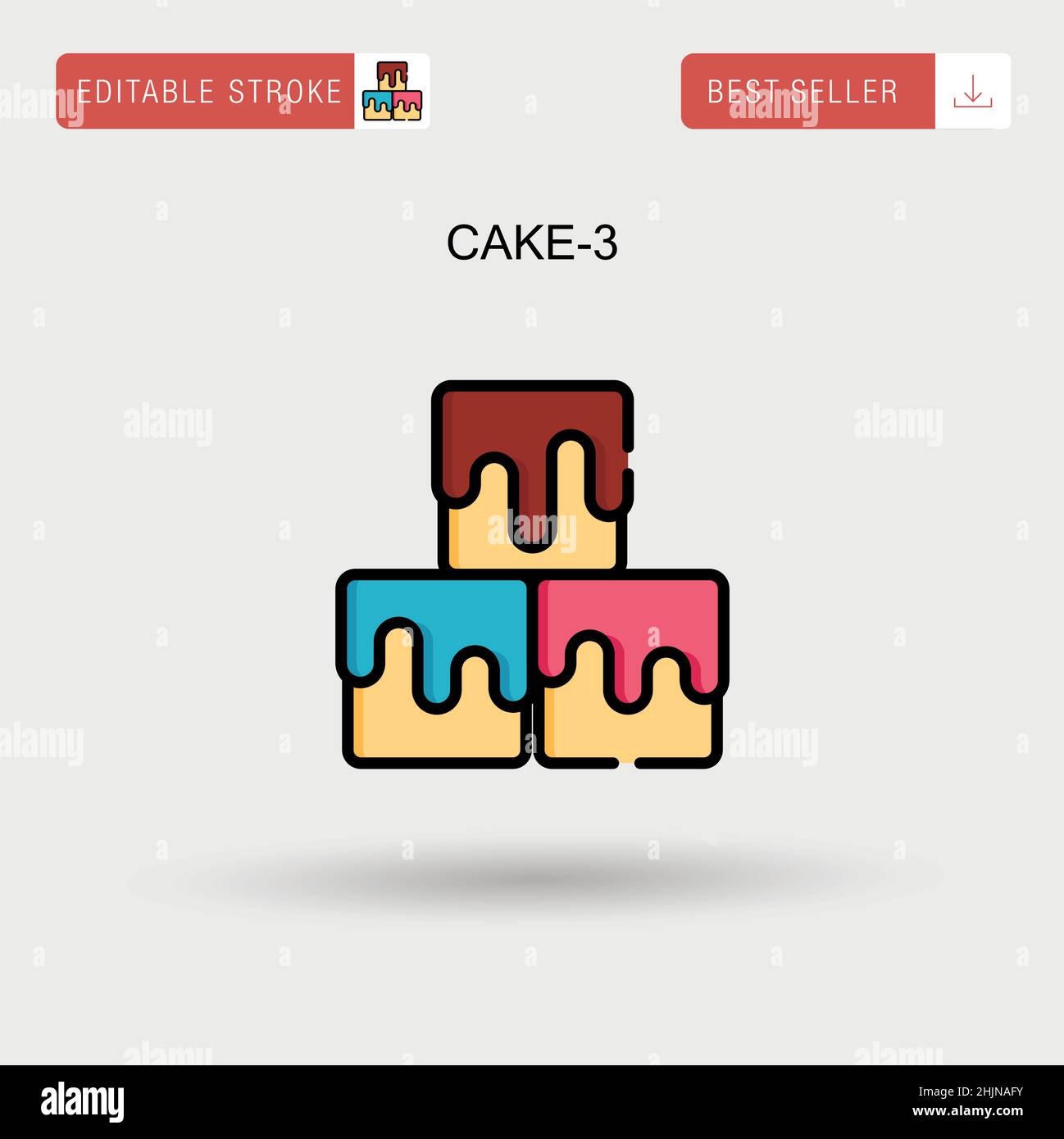 Cake-3 Simple vector icon Stock Vector Image & Art - Alamy