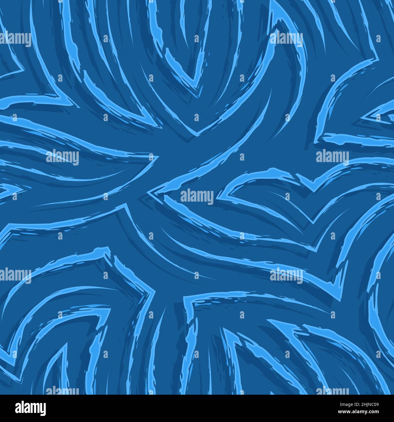 Simple seamless pattern in blue color from stripes with ragged edges ...