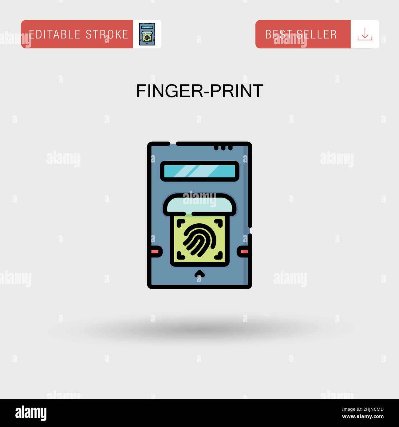 Finger-print Simple vector icon. Stock Vector