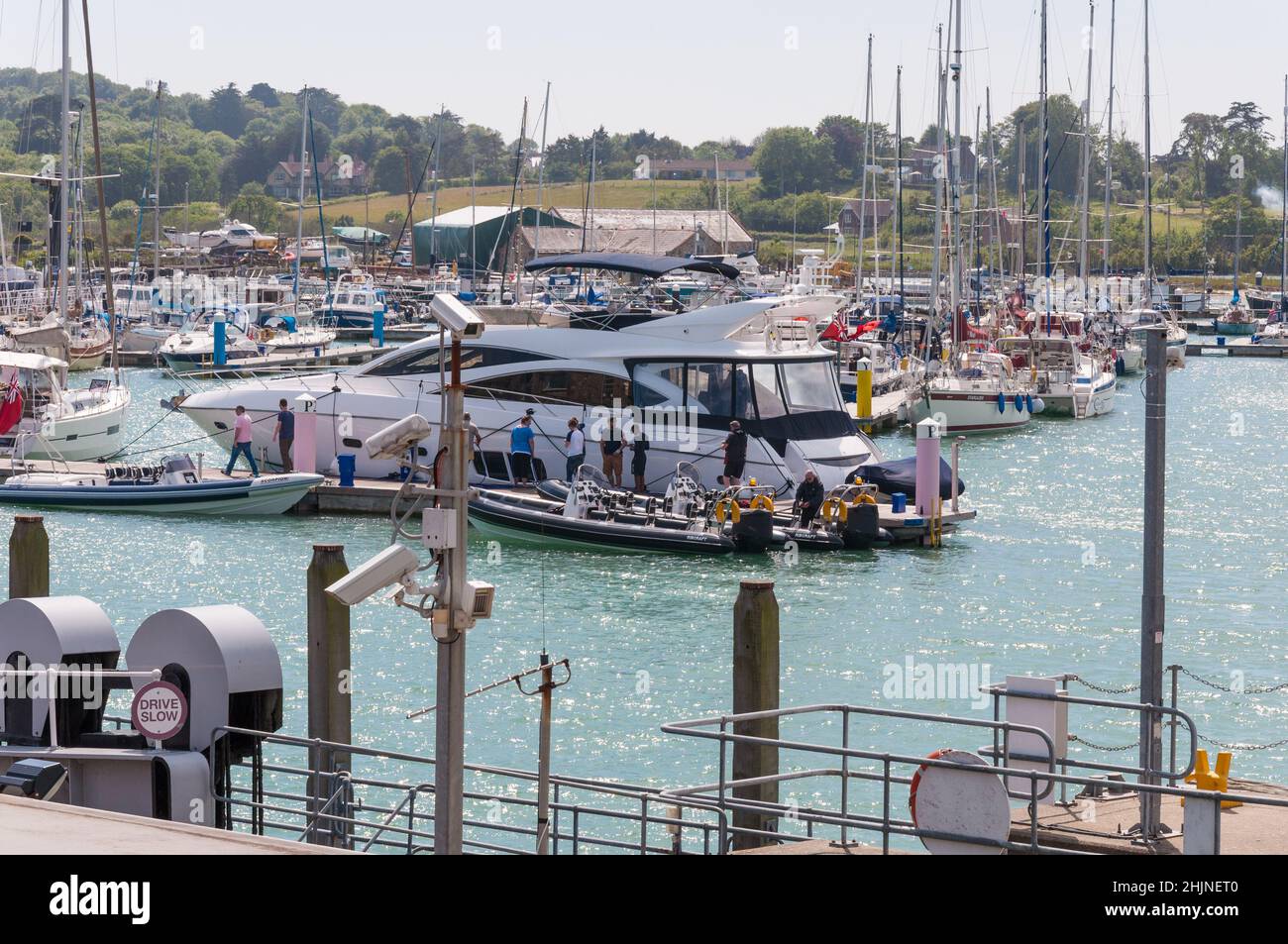 Sailing yachts and boats in Yarmouth Harbour, Isle of Wight, England