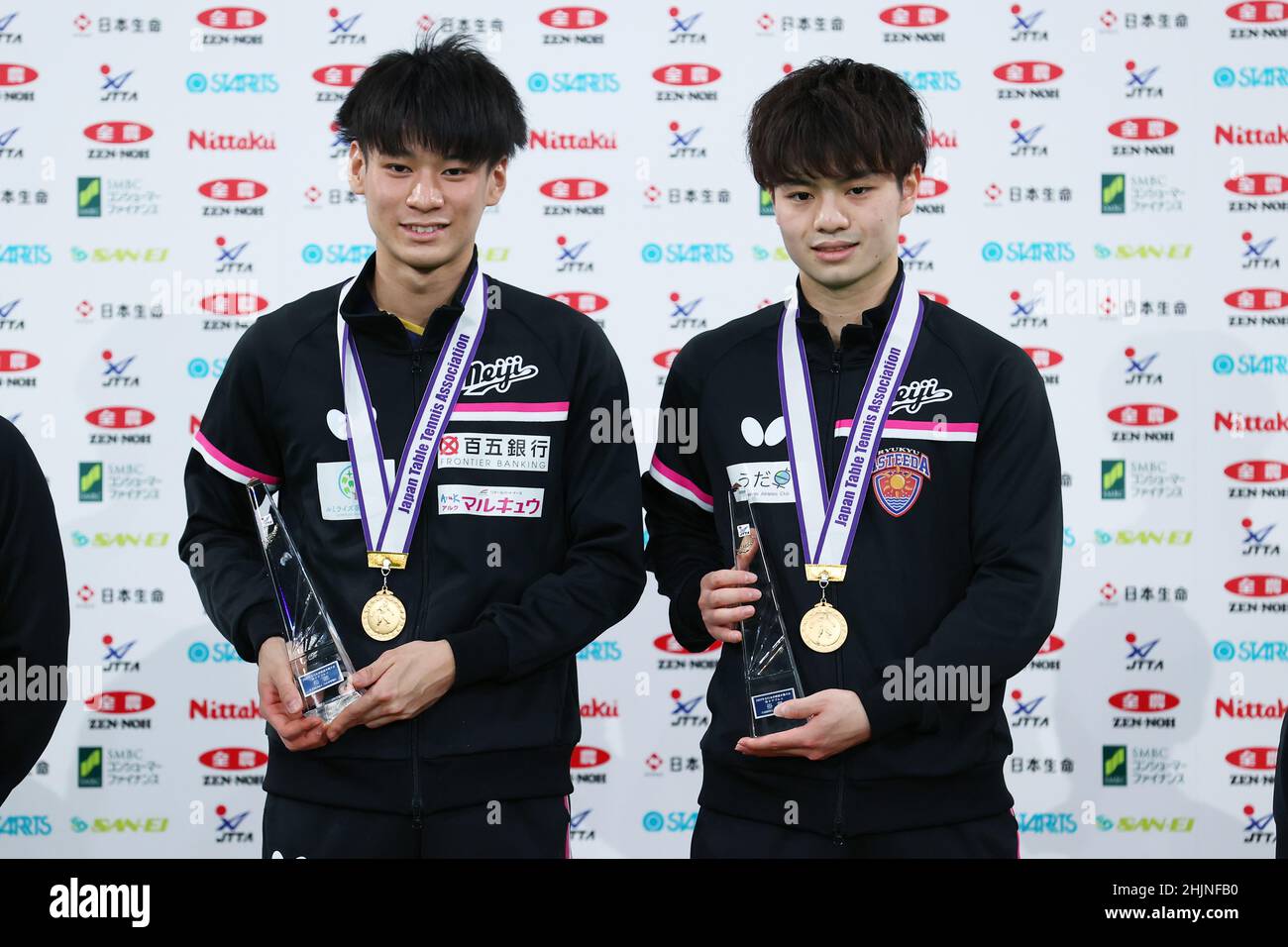 Tokyo, Japan. 29th Jan, 2022. Yukiya Uda & Shunsuke Togami Table Tennis