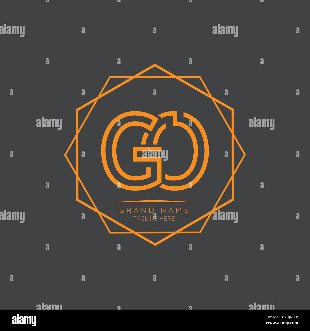 Creative GO initial letter logo design elements. Modern Minimalist ...