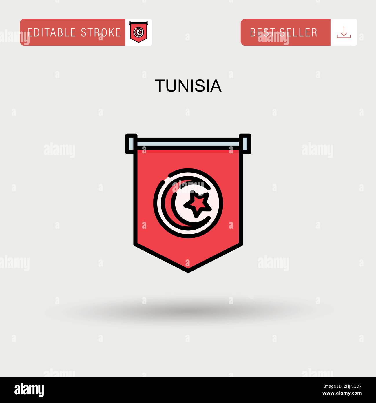 Tunisia Simple vector icon. Stock Vector