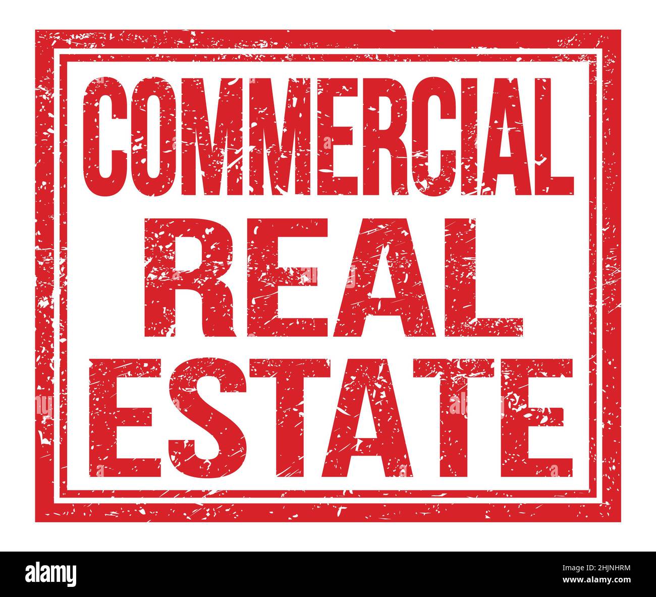 COMMERCIAL REAL ESTATE, written on red grungy stamp sign Stock Photo
