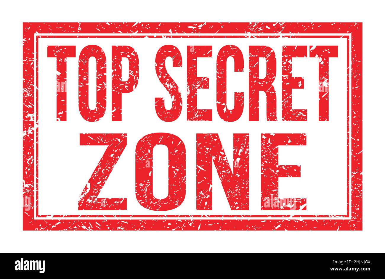 TOP SECRET ZONE, words written on red rectangle stamp sign Stock Photo ...