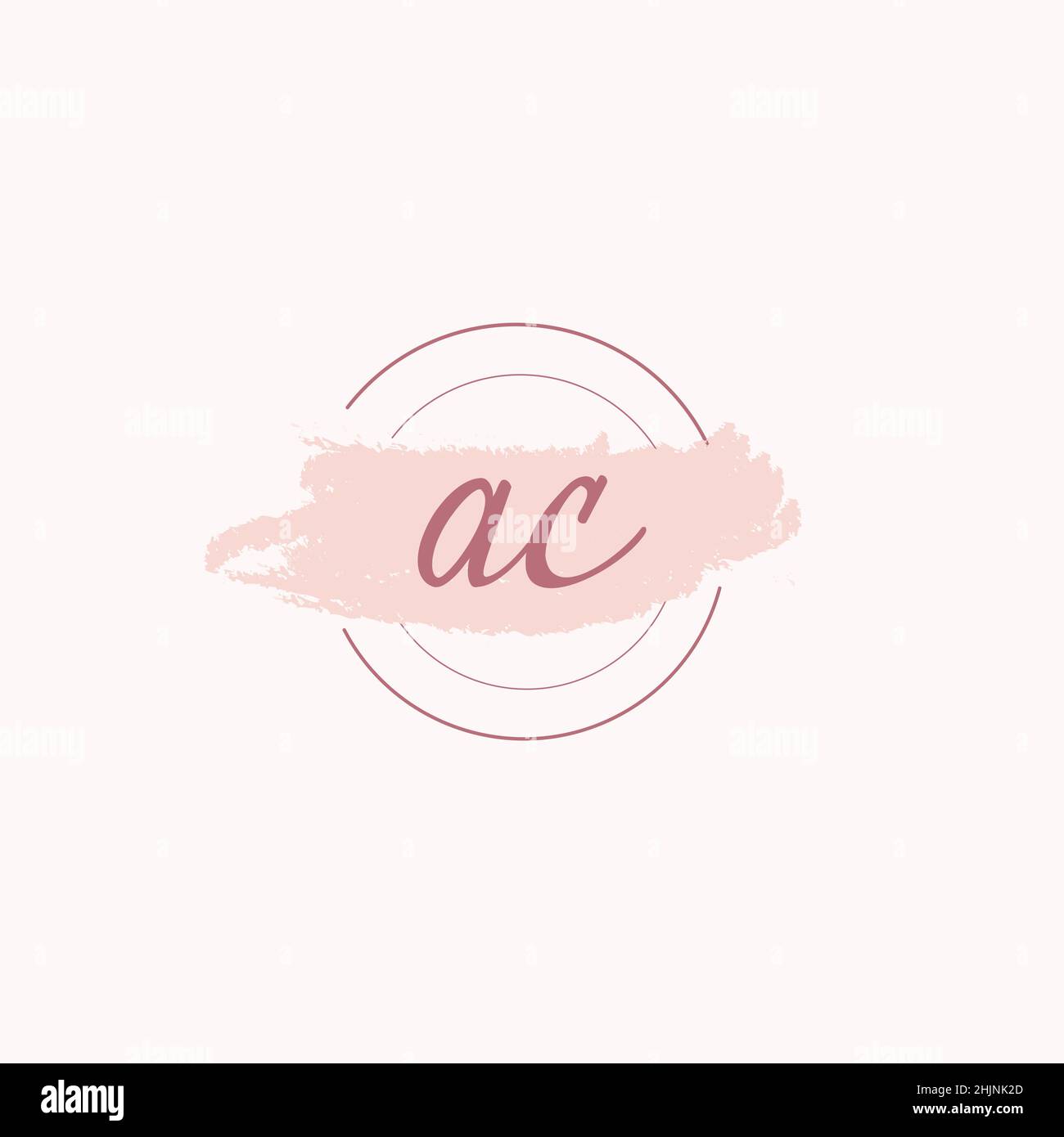 Initial letter alphabet AC watercolor logo icon, Feminine signature luxury logo design template Vector Stock Vector
