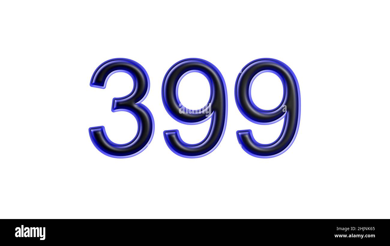 blue 399 number 3d effect white background Stock Photo