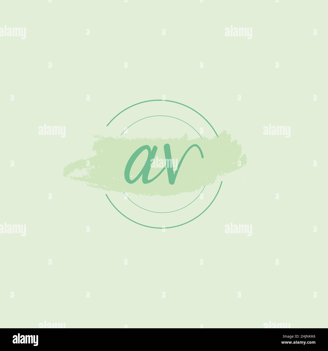 Initial letter alphabet AV watercolor logo icon, Feminine signature luxury logo design template Vector Stock Vector