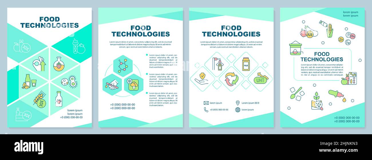 Food technologies brochure template Stock Vector