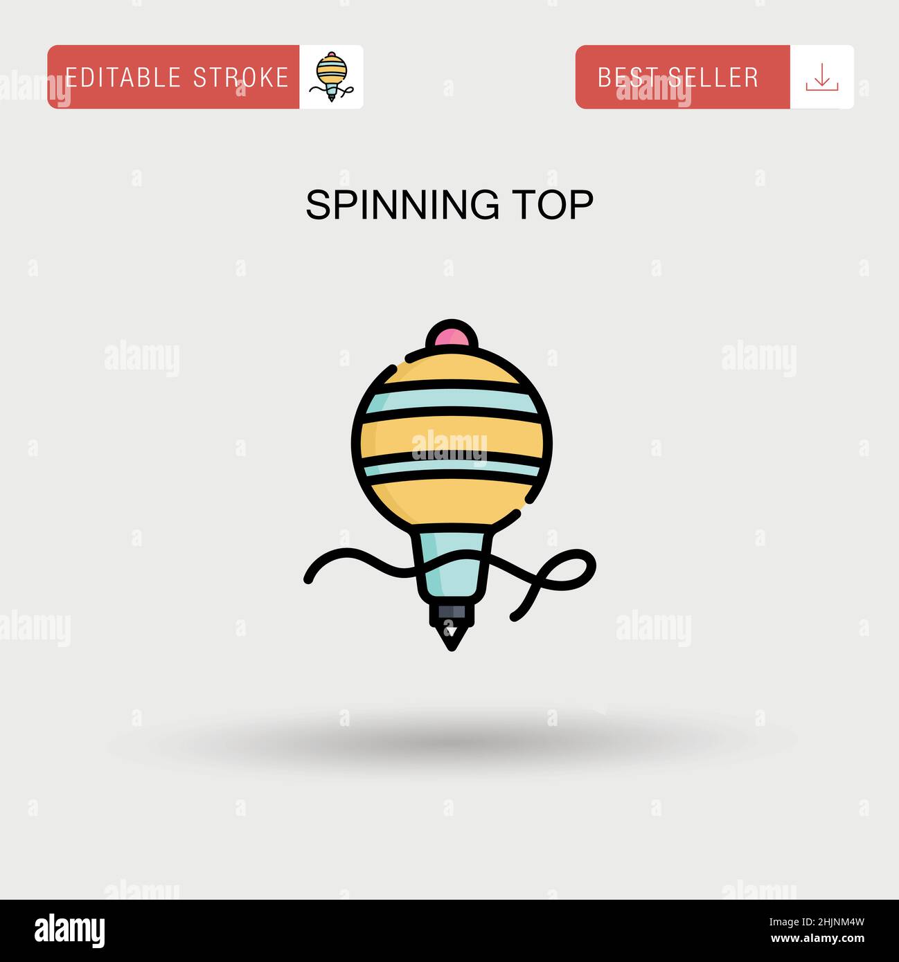 Spinning top Simple vector icon. Stock Vector