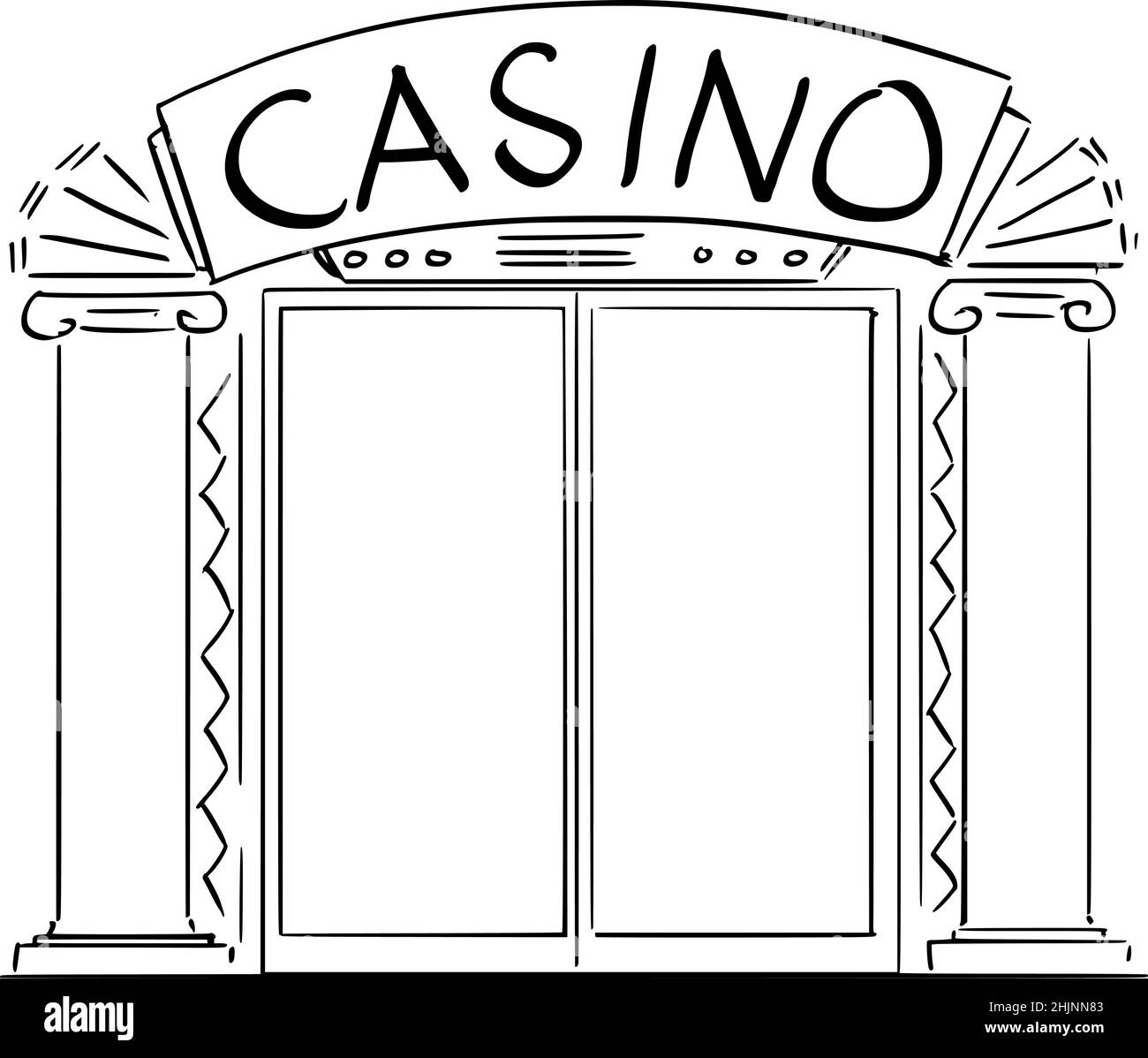 Casino Entrance Door Icon, Vector Cartoon Illustration Stock Vector