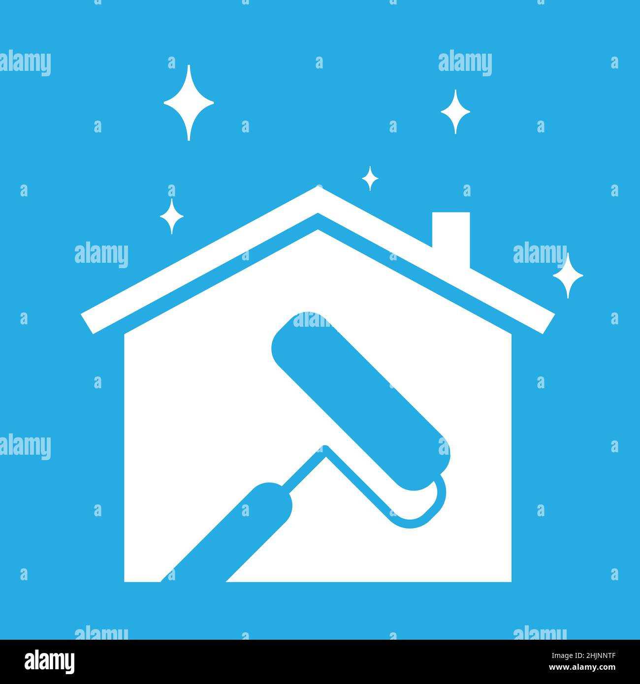 Creative home paint logo. House painting service business logo , emblem