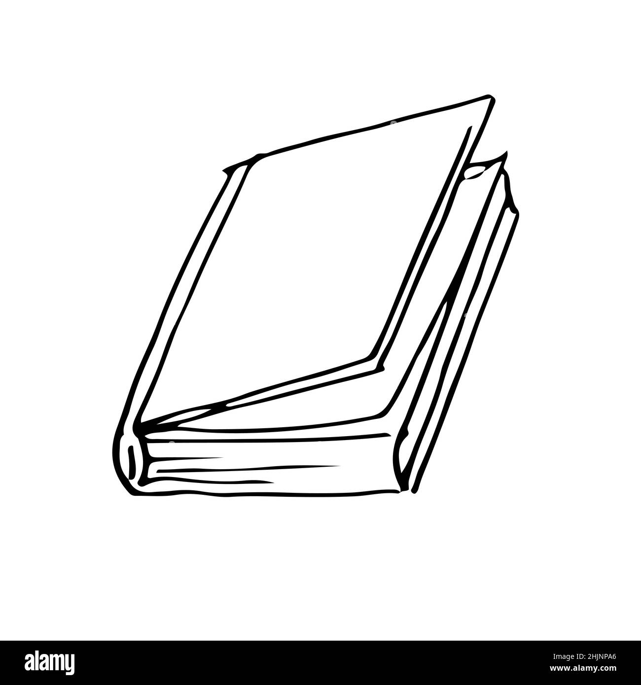 Open Book Outline Clipart Drawing Illustration / (Instant Download) 