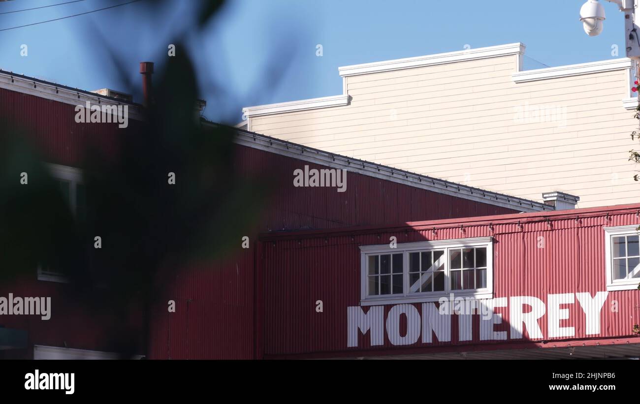 Cannery row in Monterey city, California tourist landmark, USA