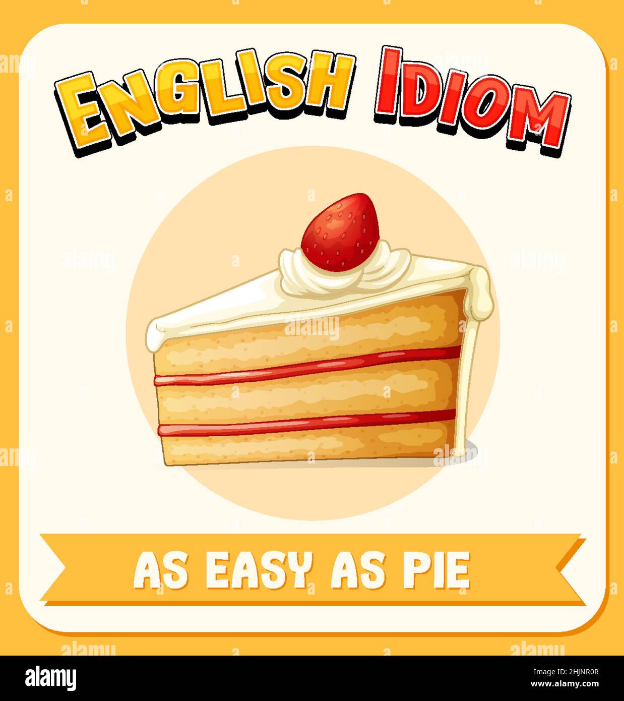 English idiom with as easy as pie illustration Stock Vector Image & Art