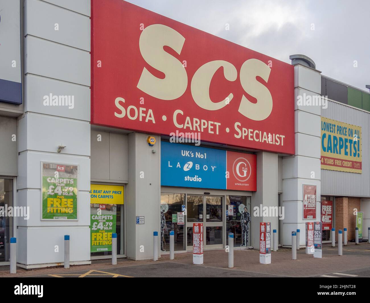 Frontage of SCS, the sofa and carpet specialist, Nene Valley Retail