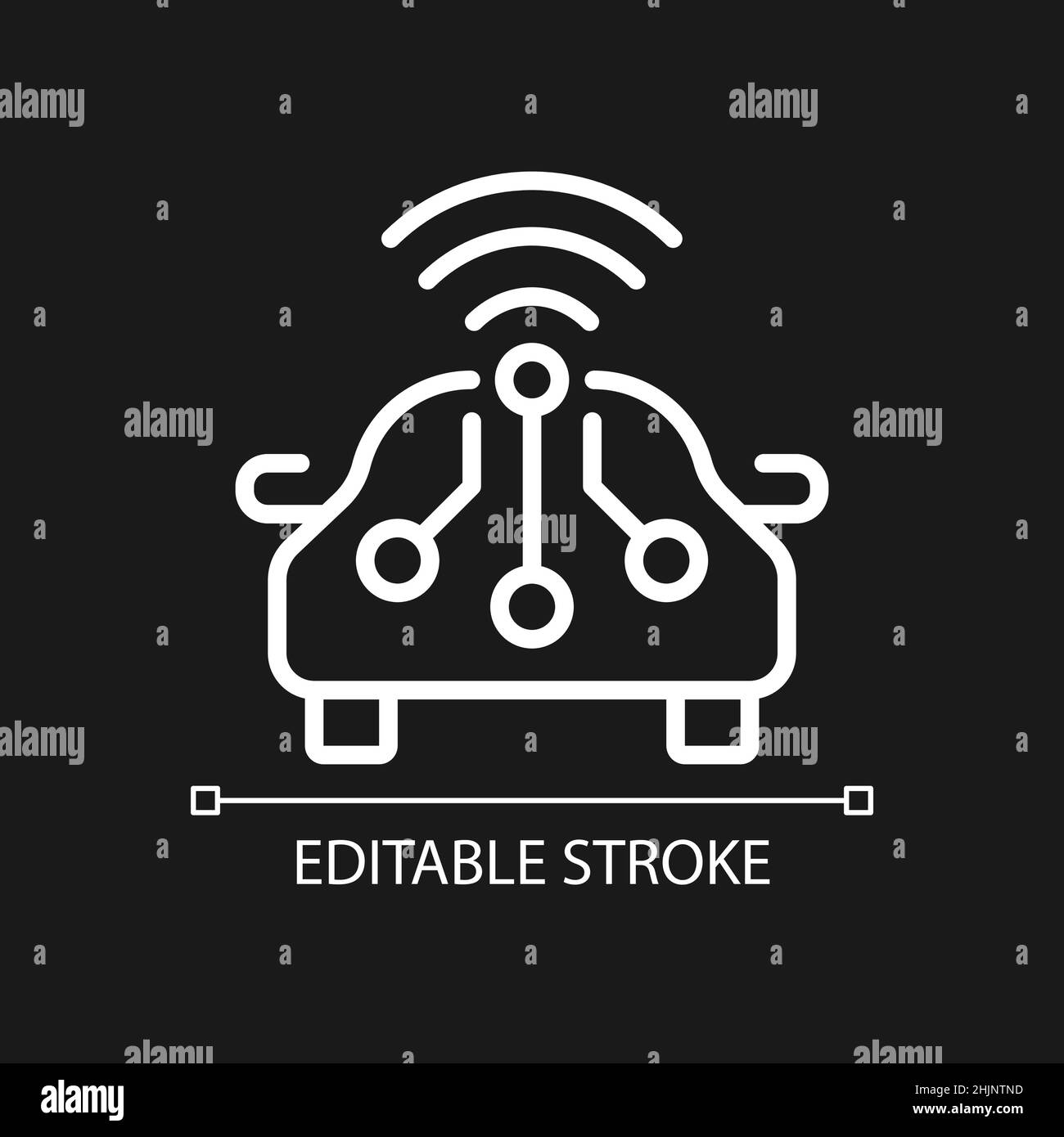 Smart car pixel perfect white linear icon for dark theme Stock Vector ...