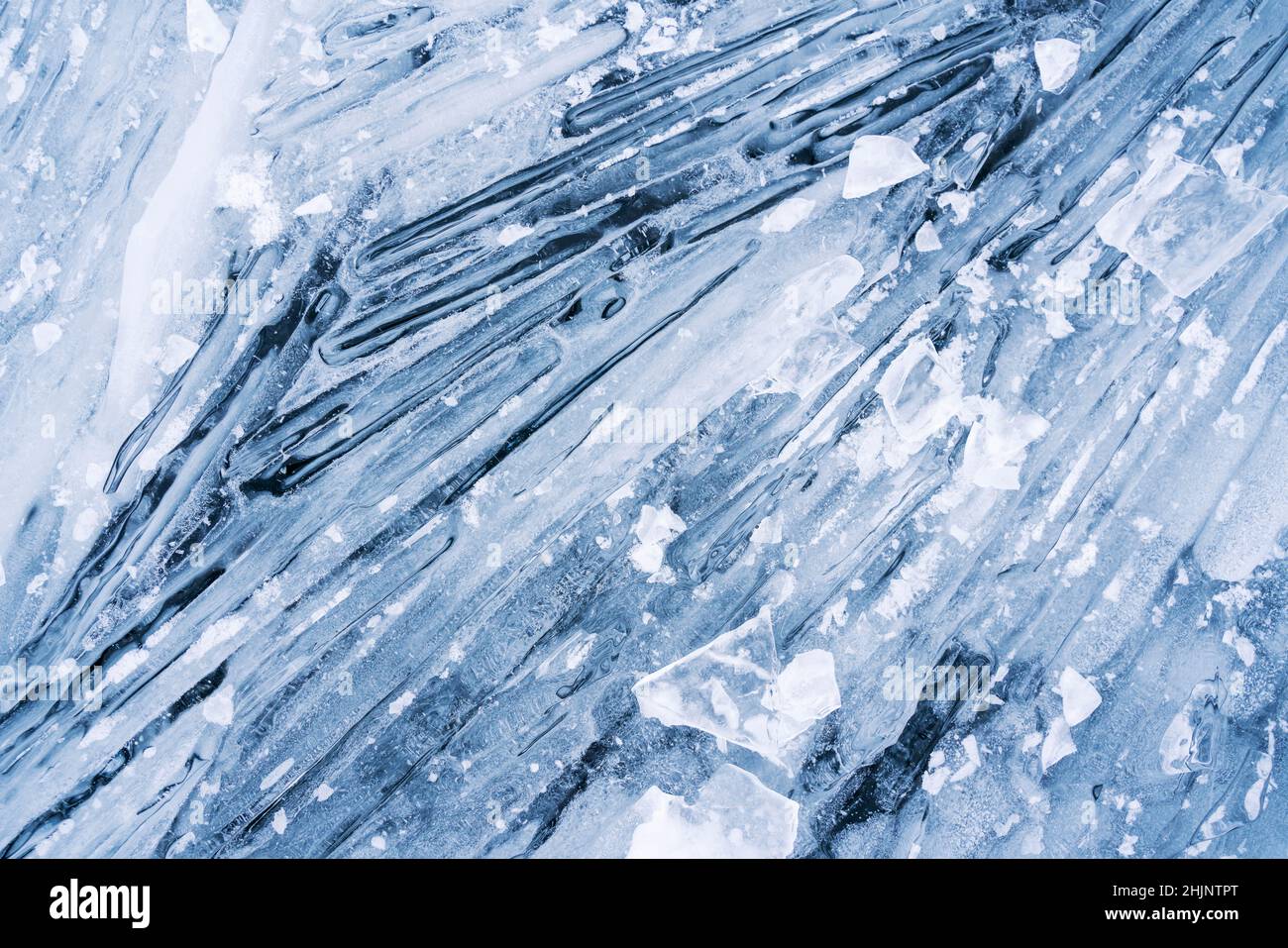 Blue ice abstract natural background. Stock Photo