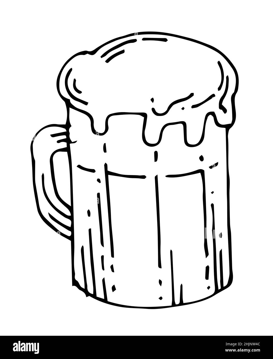 Full glass of beer Black and White Stock Photos & Images Alamy