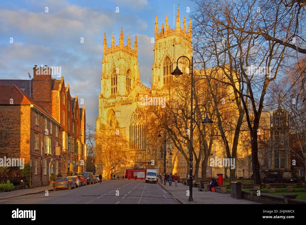 UK,North Yorkshire,York,West Towers and West Face of York Minster from