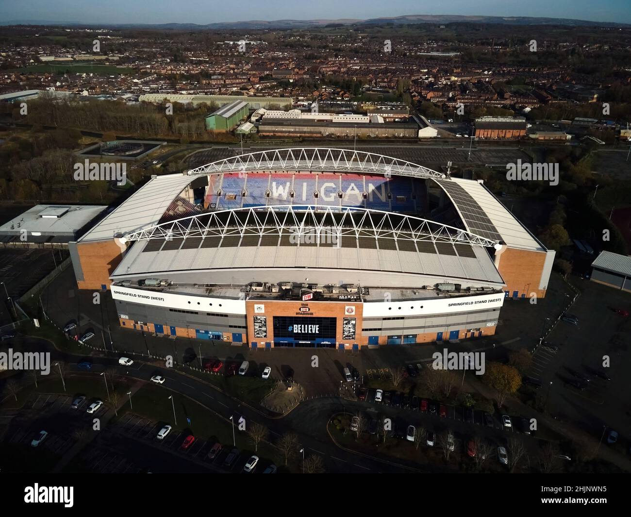 DW Stadium, Wigan, UK Stock Photo