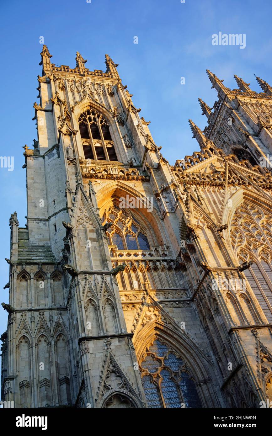 UK,North Yorkshire,York,West Towers and West Face of York Minster Stock