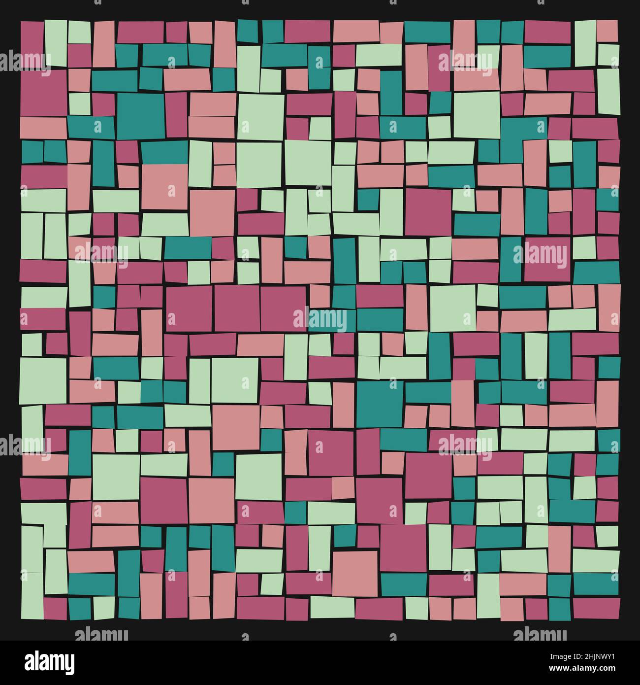 Abstract Offset Quads generative art background art illustration Stock Vector