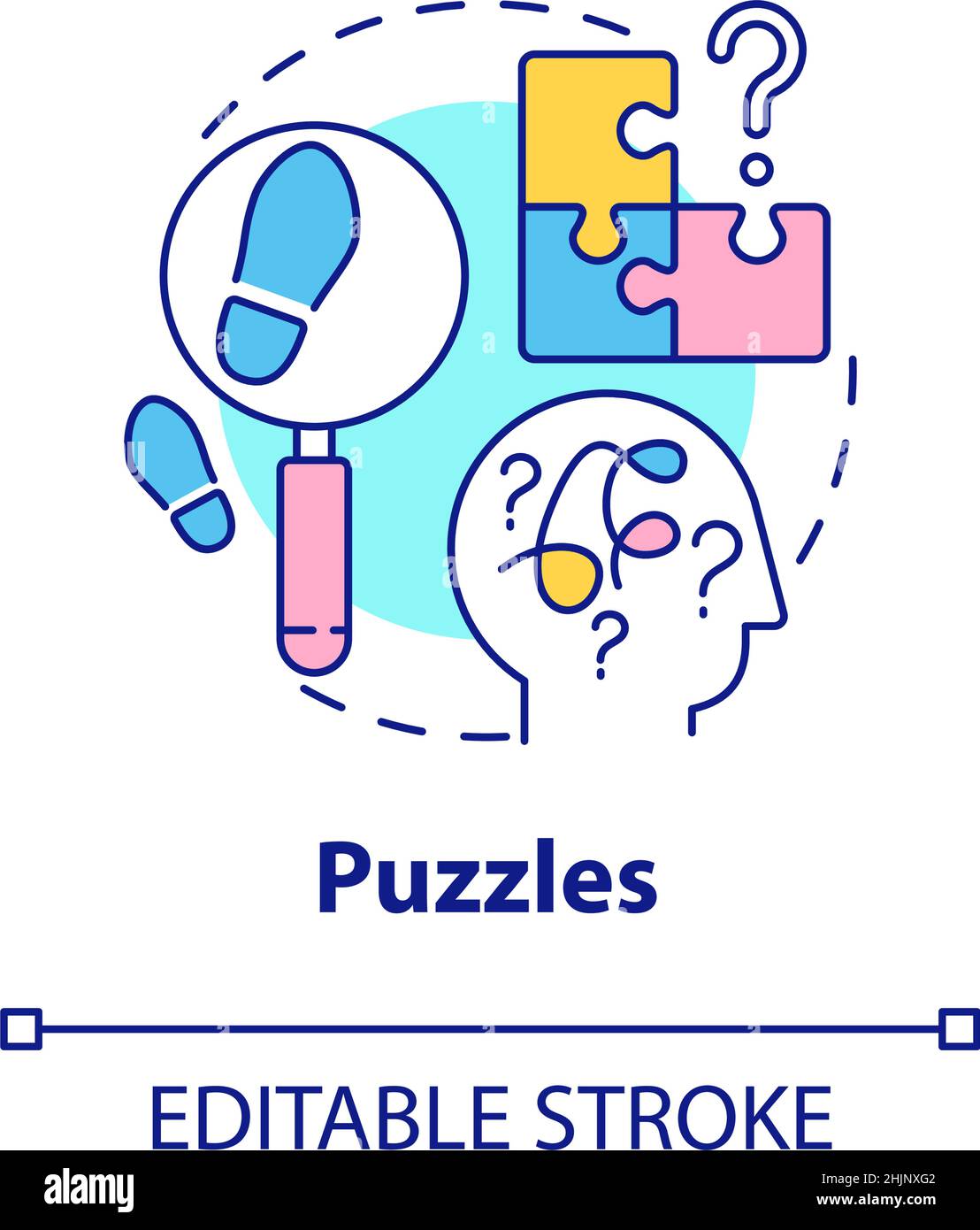 Puzzles concept icon Stock Vector