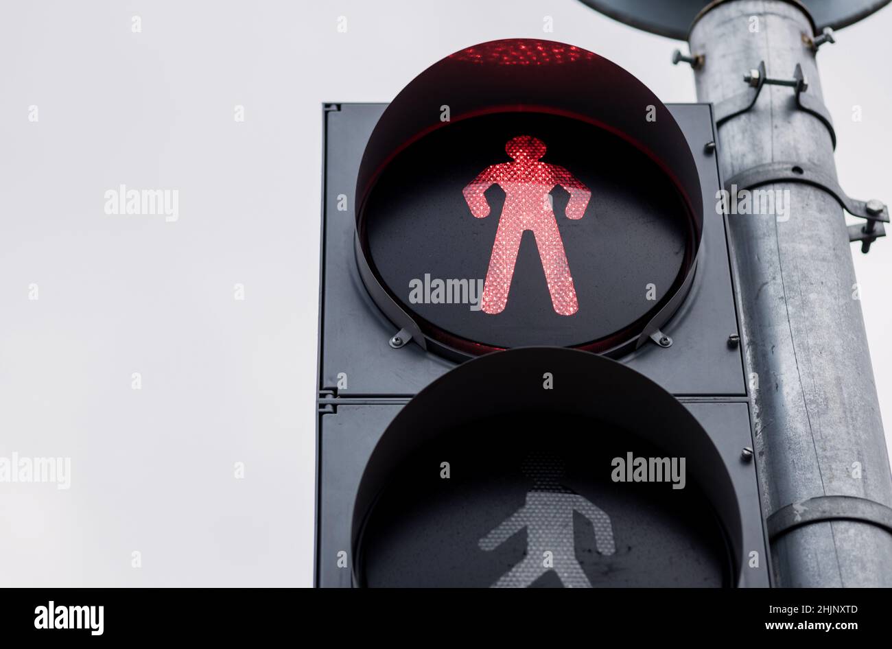 pedestrian traffic lights with red stop signal Stock Photo - Alamy