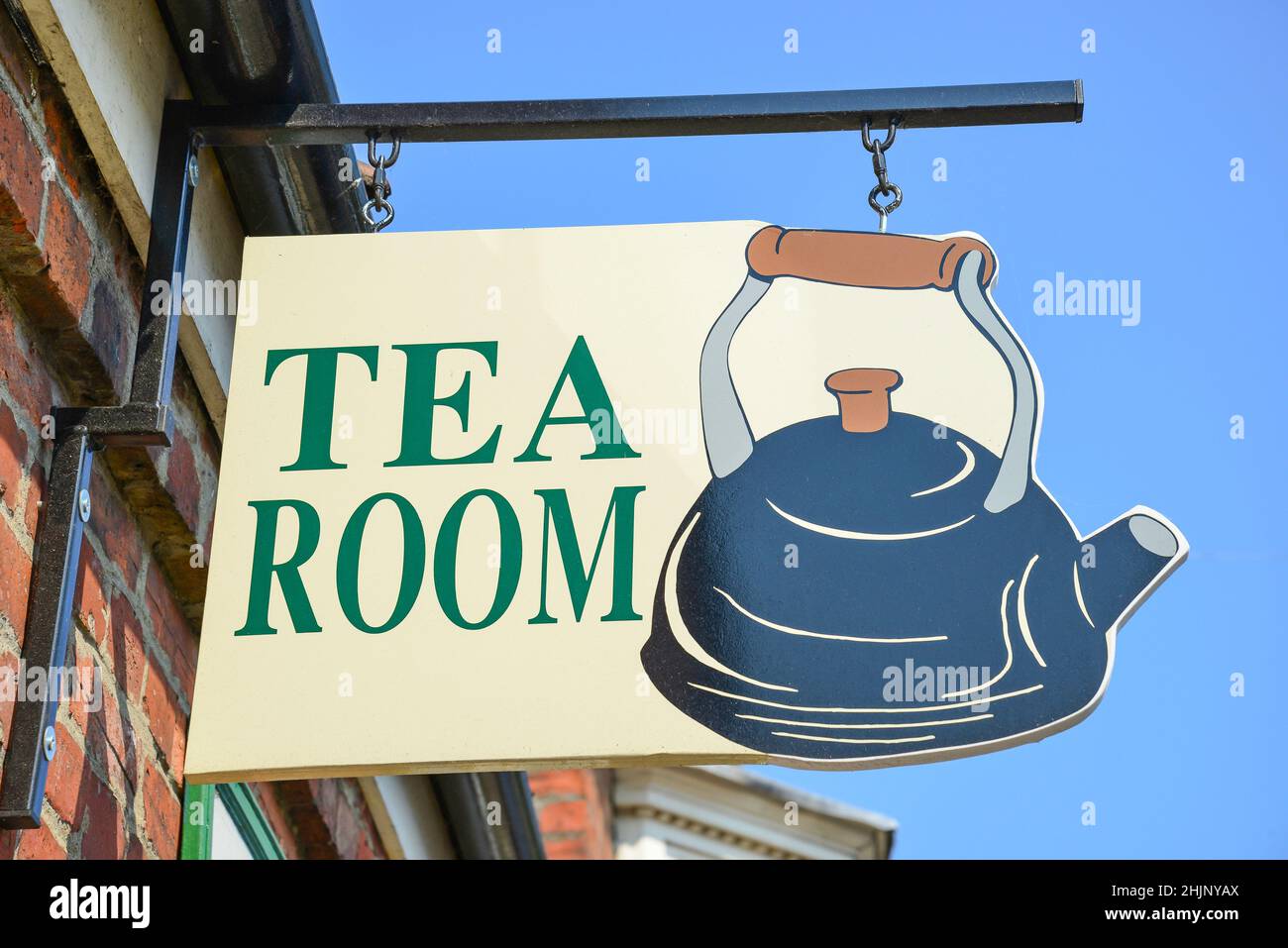 Tea Room sign, High Street, Spilsby, Lincolnshire, England, United Kingdom Stock Photo