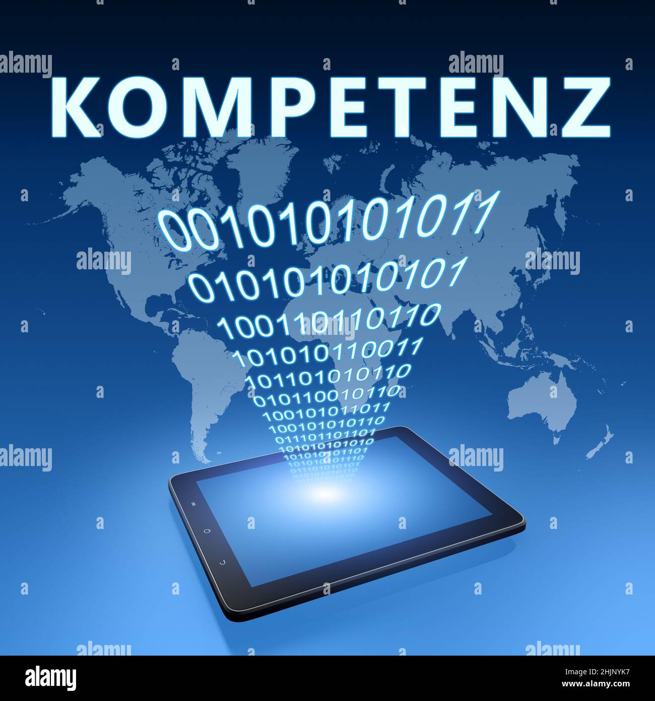 Kompetenz - German Word For Competence - Text With Tablet Computer On ...