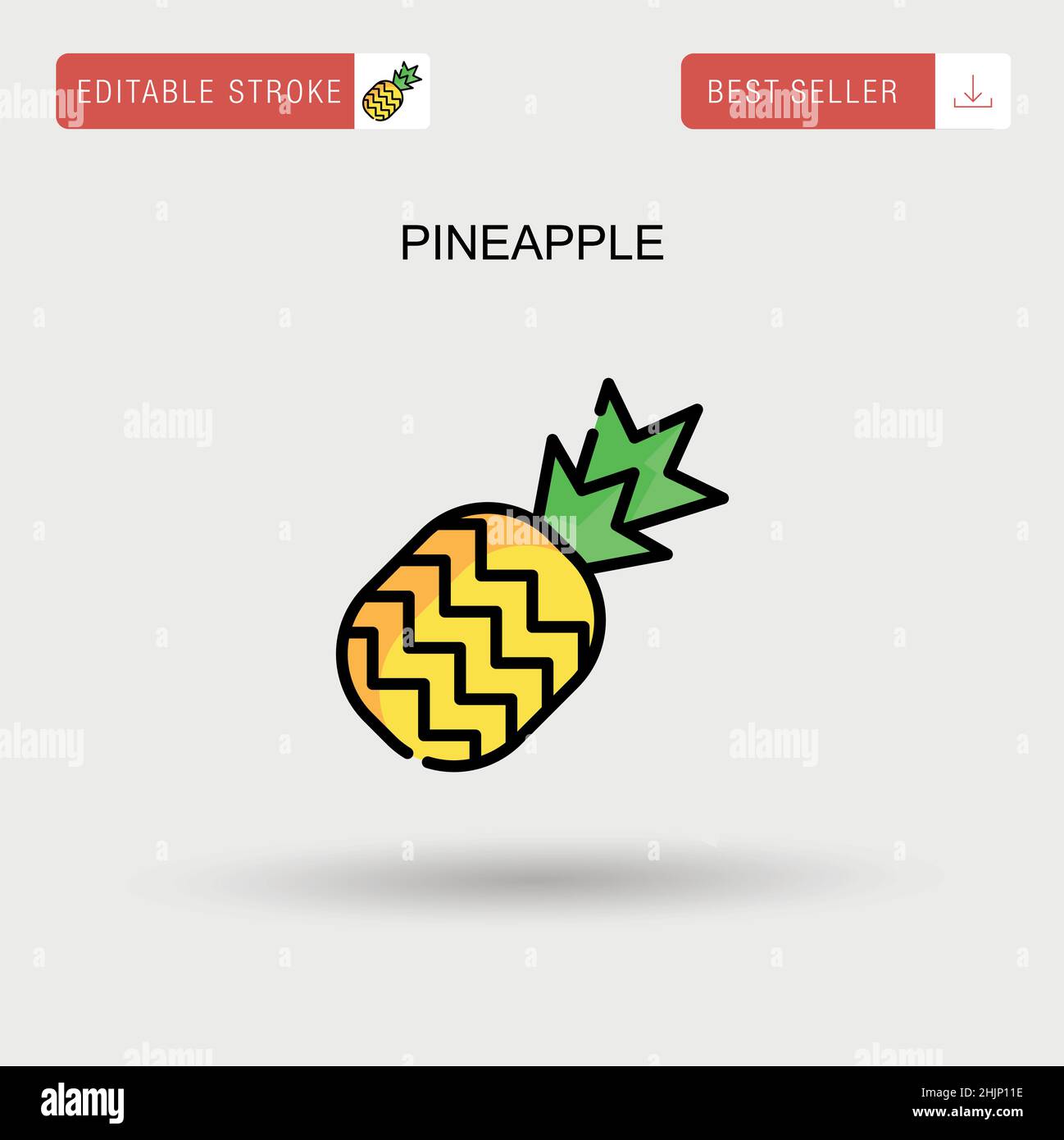 Half pineapple white background Stock Vector Images - Alamy