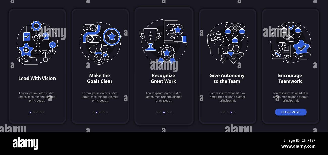 Improving employee wellness night mode onboarding mobile app screen ...