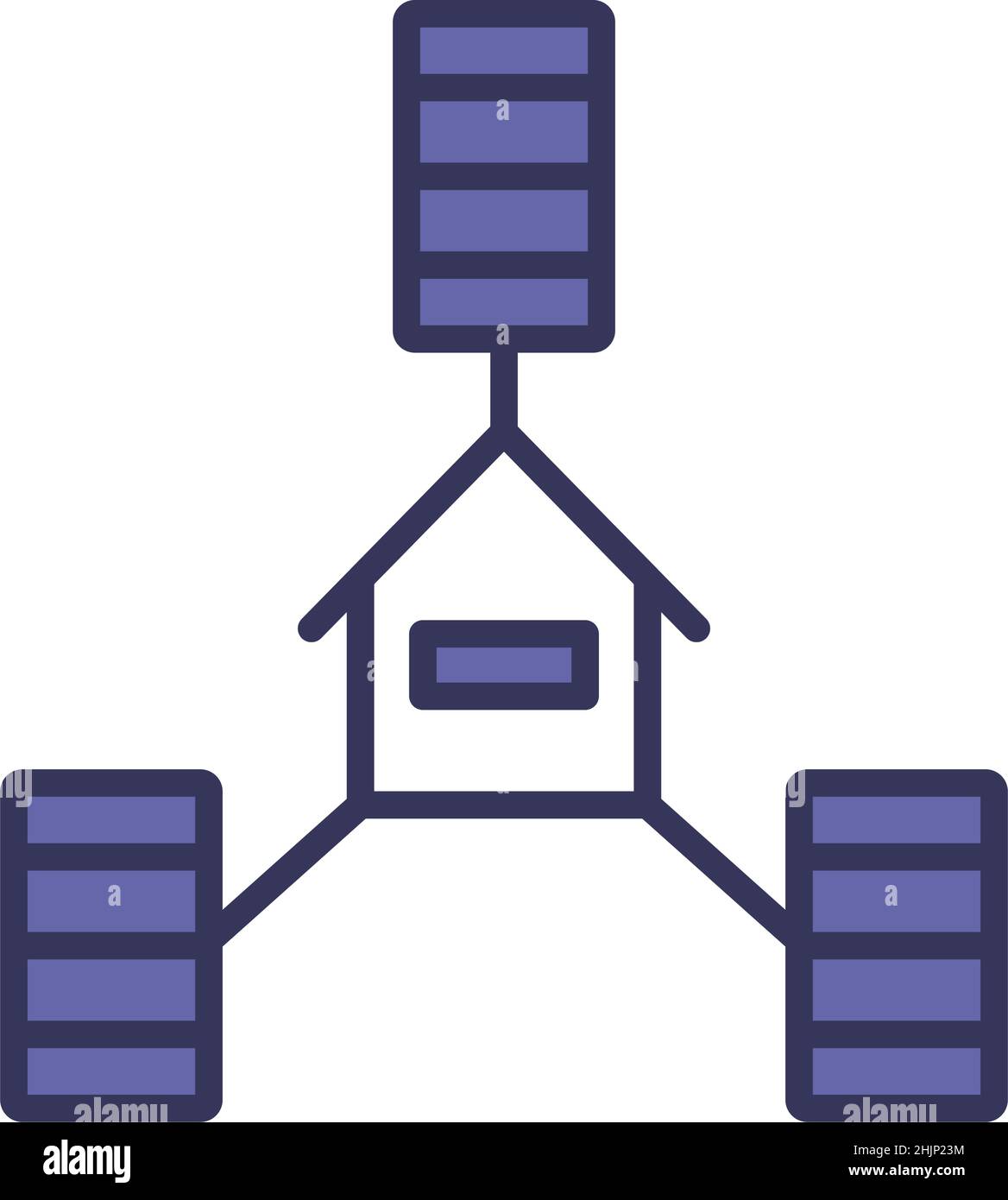 Datacenter Icon. Editable Bold Outline With Color Fill Design. Vector Illustration. Stock Vector