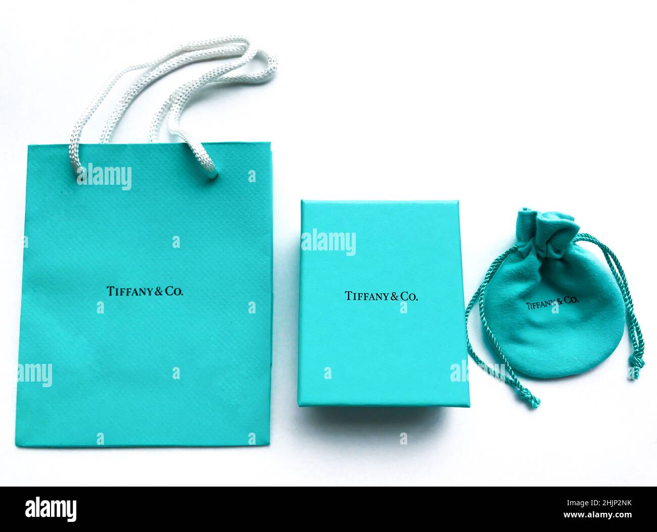 Tiffany & Co. Square Box & Button Pouch Packaging