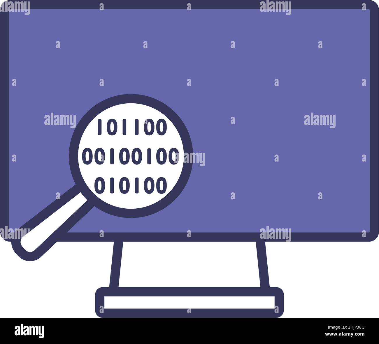 Data Analysing Icon. Editable Bold Outline With Color Fill Design. Vector Illustration. Stock Vector