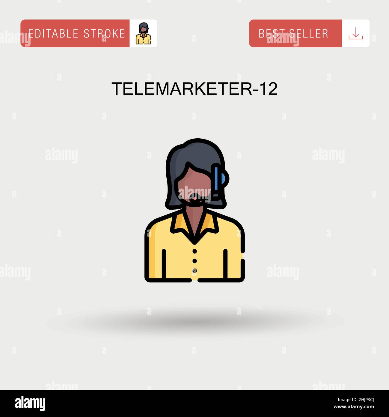 Telemarketer-12 Simple vector icon. Stock Vector