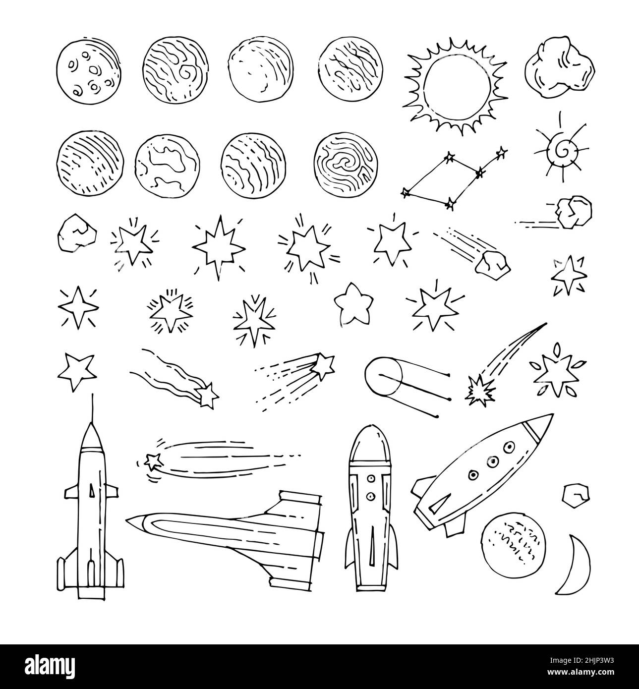 Big set space objects Stock Vector Images - Alamy
