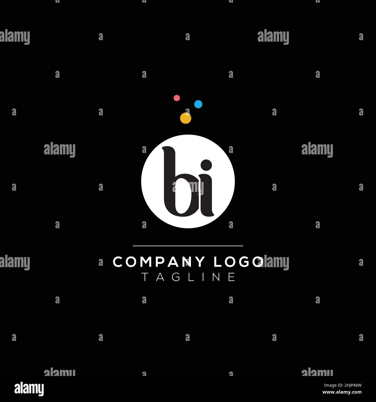 BI Small Initial Letter Design Vector with bubble Dots. Vector ...