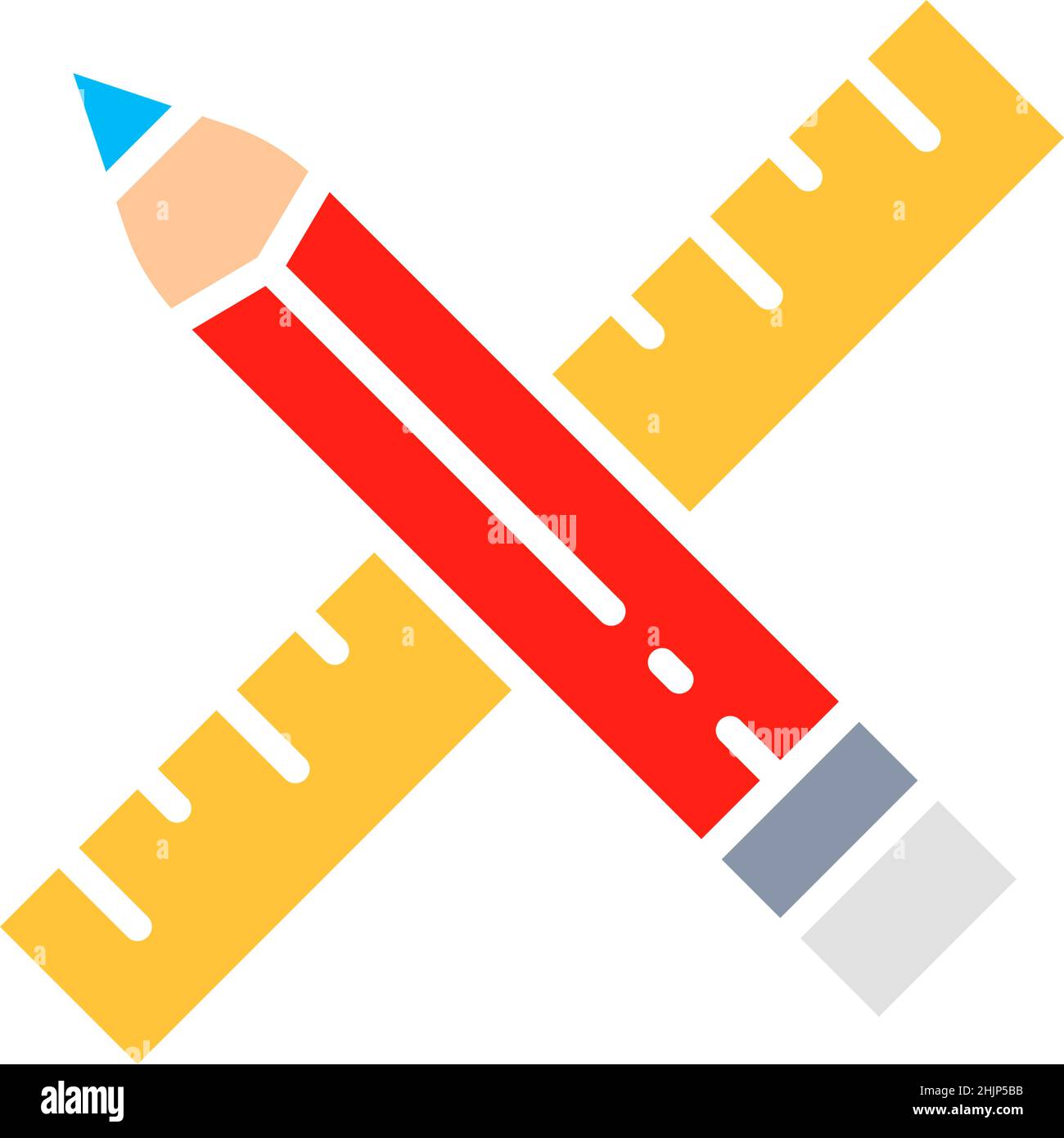 Vector pencil and ruler, project, art white line icon Stock Vector ...