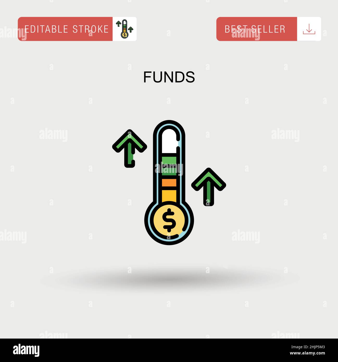 Funds Simple vector icon. Stock Vector
