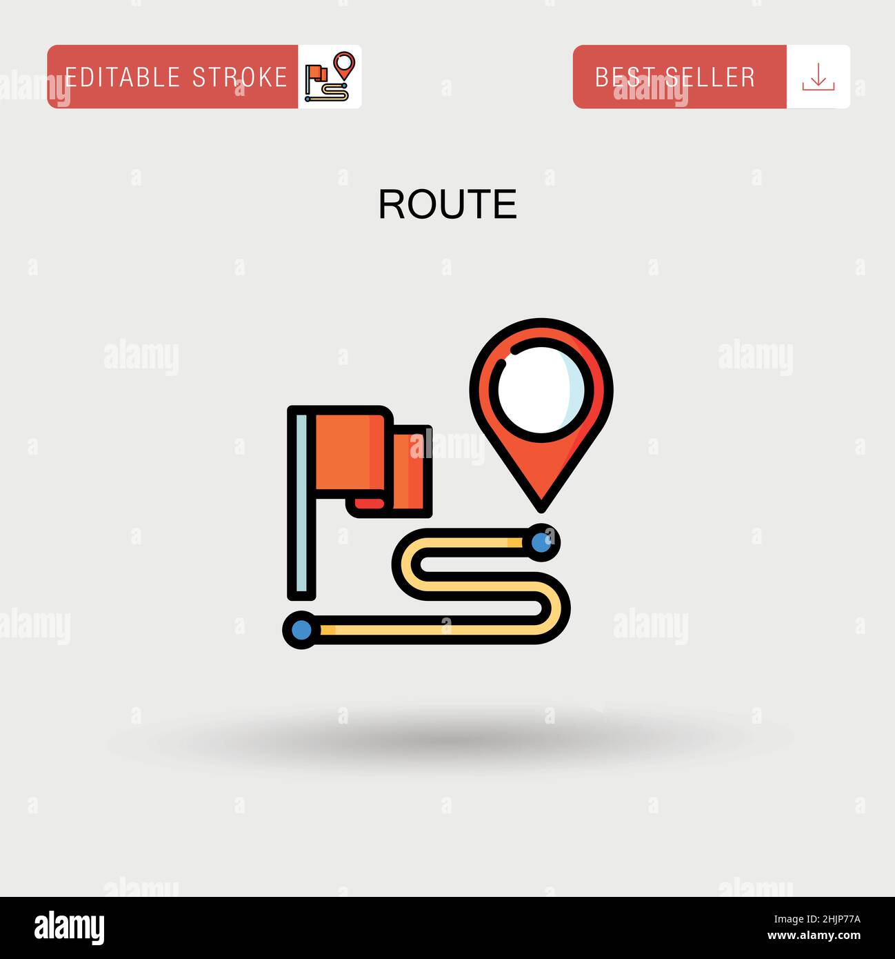 Route line icon path Stock Vector Images - Alamy