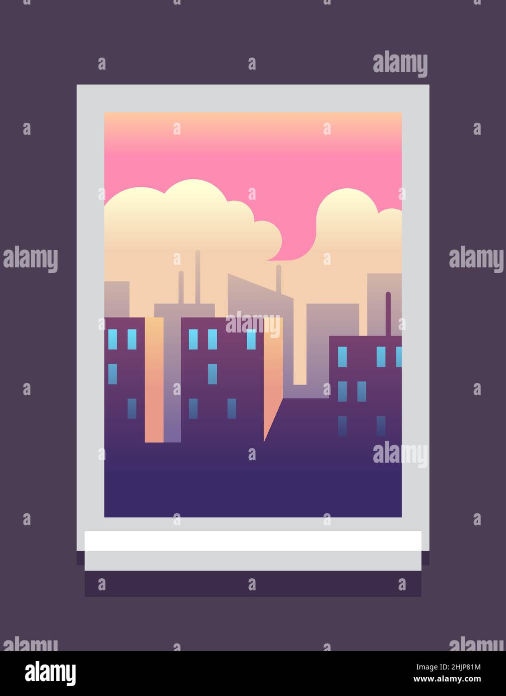Window. City Vector Big window view Stock Vector Images - Alamy