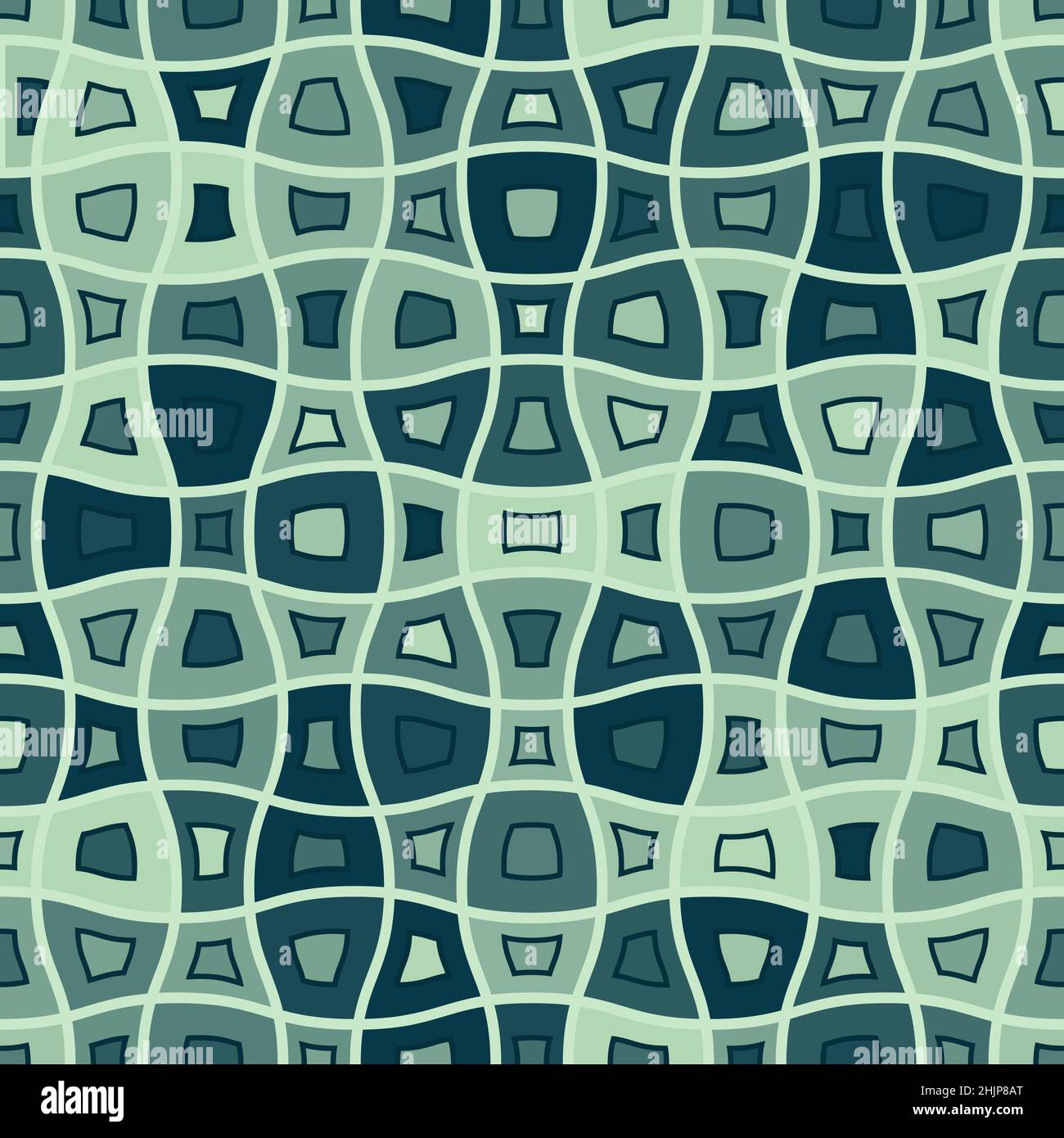 Checkered background with deformed squares. Abstract banner with distortion Stock Vector