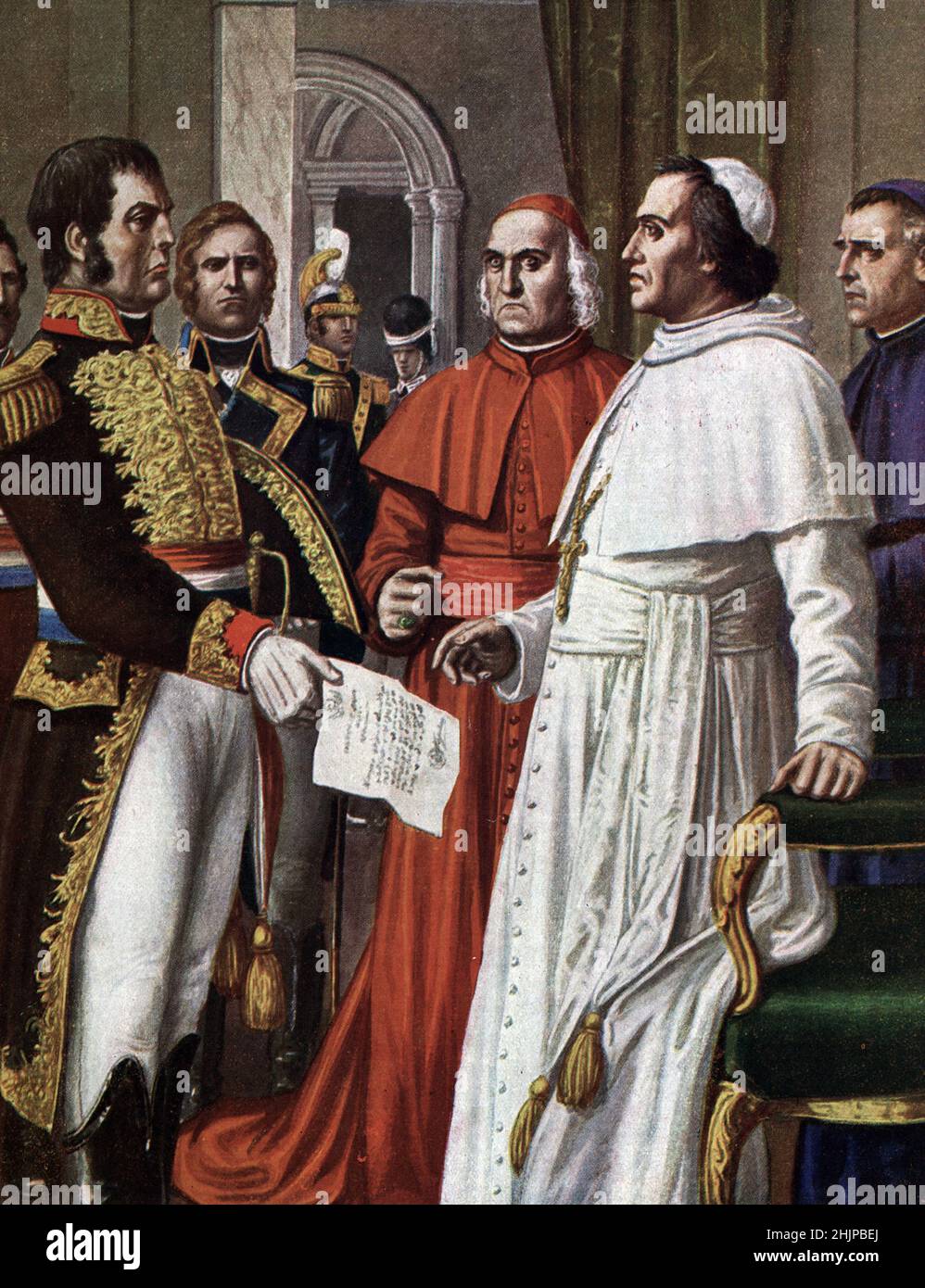 Signature du concordat de fontainebleau le 25 janvier 1813 par le