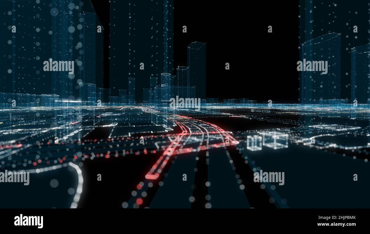 Futuristic Smart Digital City. Smart City And Technology Business ...