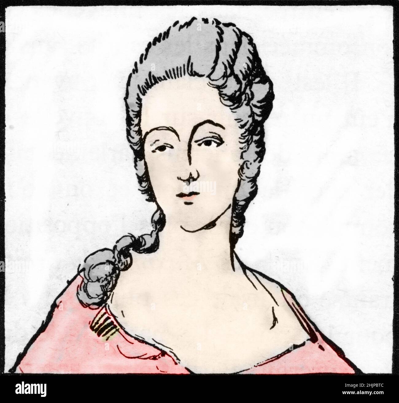 'Portrait de Marie Gouze dite Olympe de Gouges (1748-1793) femme de lettres et femme politique francaise' debut 20eme siecle Collection privee Stock Photo