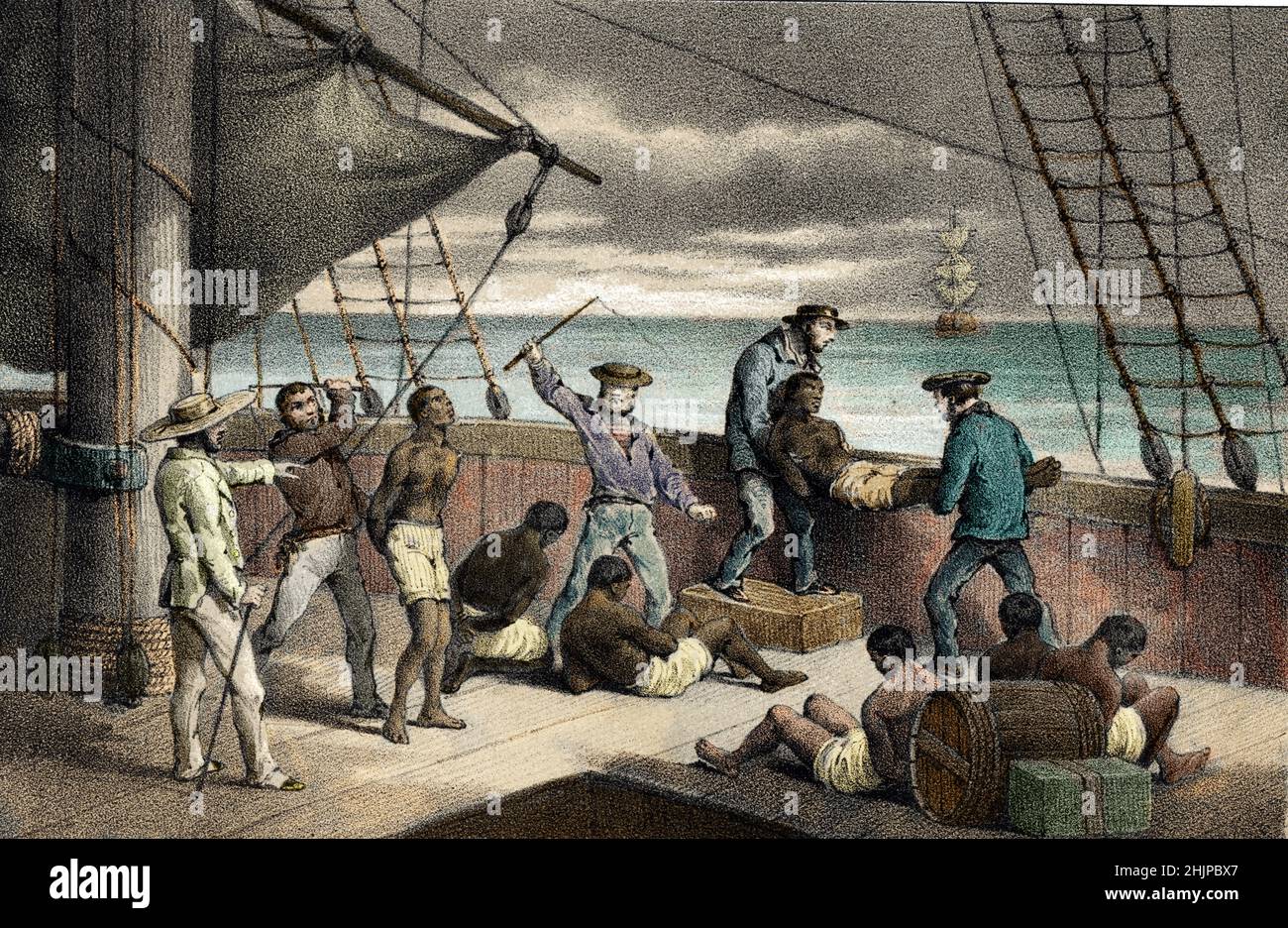 Slavery scene slave thrown overboard hi-res stock photography and ...